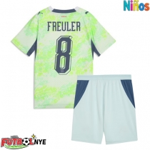 Camiseta Suiza Remo Freuler #8 Visitante Equipación para niños Mundial 2026 manga corta (+ pantalones cortos)